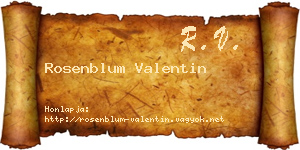 Rosenblum Valentin névjegykártya